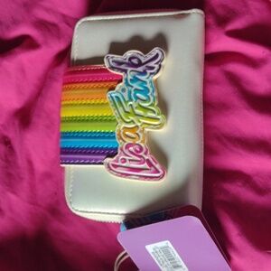 Loungefly Lisa Frank Rainbow Logo Pearlescent Zip Around Wallet